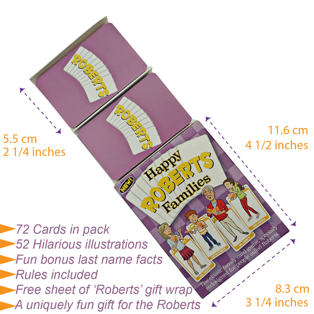 Happy Families Card Game - for people with the last name ROBERTS - Go For It Games UK