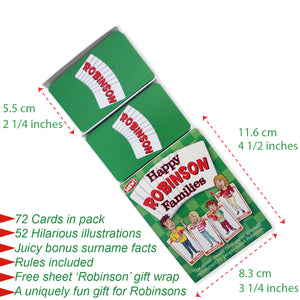 Happy Families card game for families named ROBINSON - Go For It Games UK