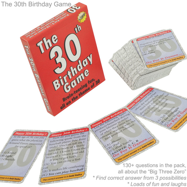 The 30th Birthday Game: 30th Birthday Gift for women or for men - Go For It Games UK