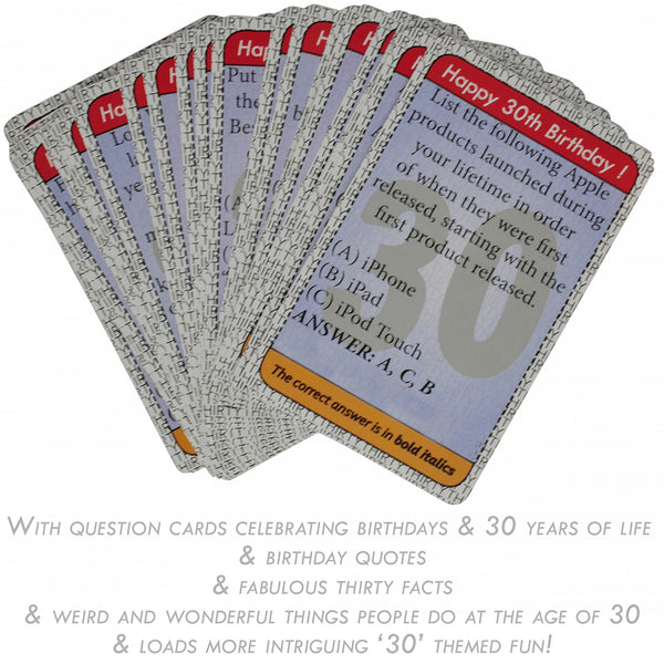 The 30th Birthday Game: 30th Birthday Gift for women or for men - Go For It Games UK