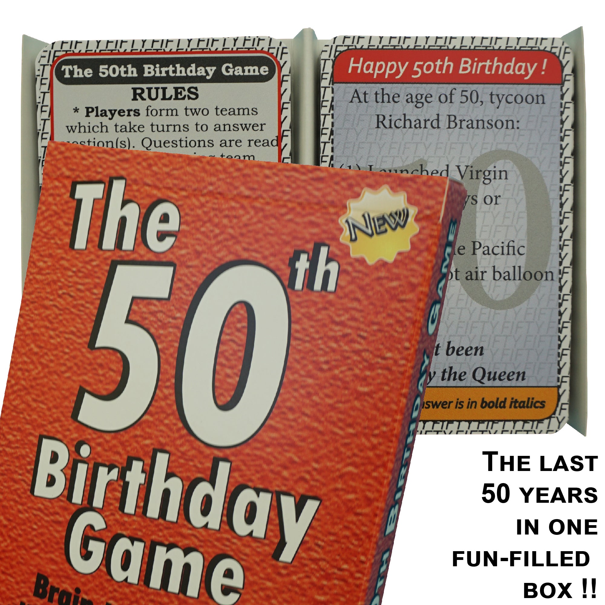50th Birthday gift for men or women: The happiest way to say HAPPY 50th BIRTHDAY - My 50th birthday card game. A fab 50 birthday present! - Go For It Games UK