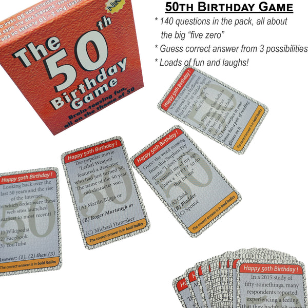 50th Birthday gift for men or women: The happiest way to say HAPPY 50th BIRTHDAY - My 50th birthday card game. A fab 50 birthday present! - Go For It Games UK