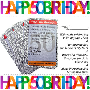 50th Birthday gift for men or women: The happiest way to say HAPPY 50th BIRTHDAY - My 50th birthday card game. A fab 50 birthday present! - Go For It Games UK