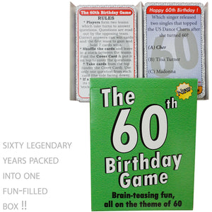 60th Birthday Gift for Men or for Women: 60th Birthday Card Game. A 60 birthday quiz game the happy way to wish a "Happy 60th Birthday" - Go For It Games UK