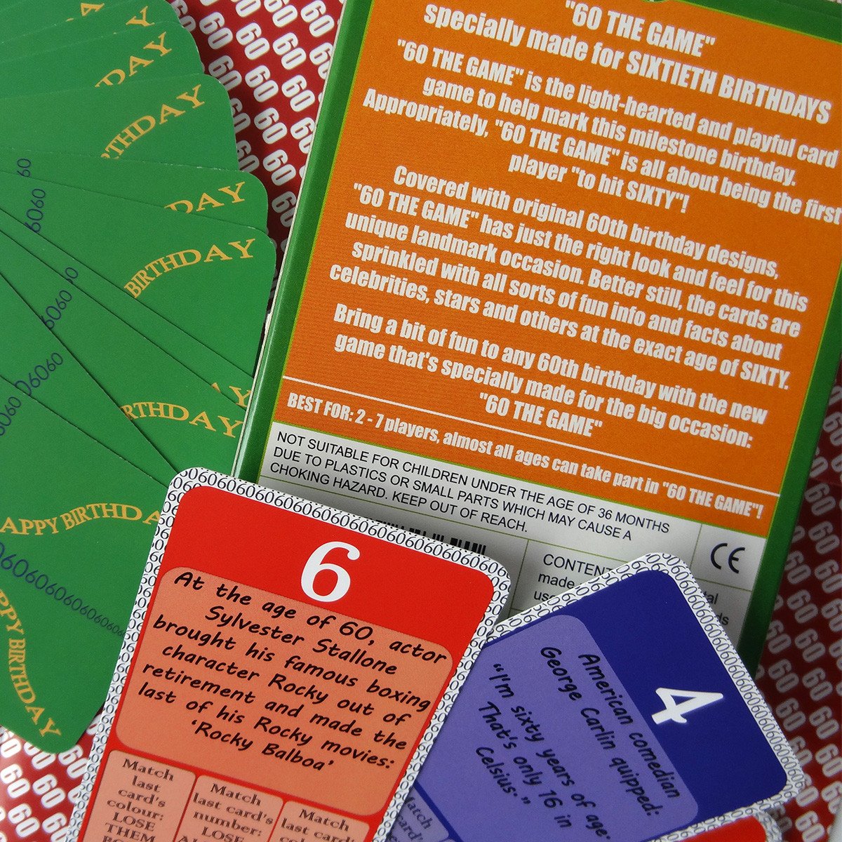 60th Birthday Game - complete with 60th birthday gift wrap paper