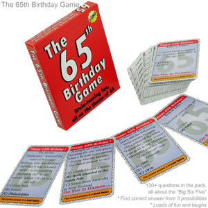The 65th Birthday Game: 65th Birthday Gift for women or for men - Go For It Games UK