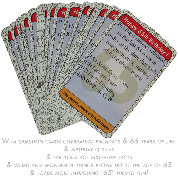 The 65th Birthday Game: 65th Birthday Gift for women or for men - Go For It Games UK