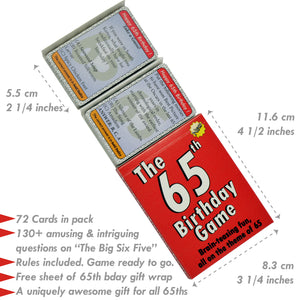 The 65th Birthday Game: 65th Birthday Gift for women or for men - Go For It Games UK