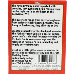 The 70th Birthday Card Game: 70th Birthday Gift For Men Or Women - Go For It Games UK