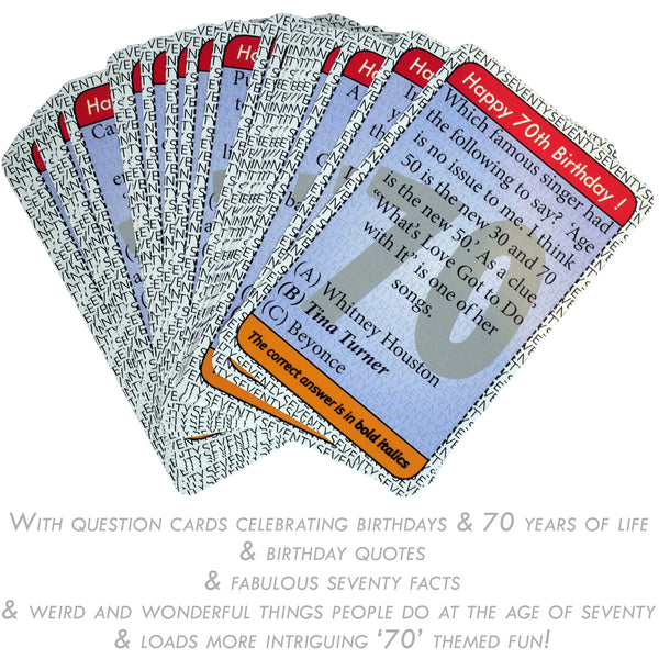 The 70th Birthday Card Game: 70th Birthday Gift For Men Or Women - Go For It Games UK