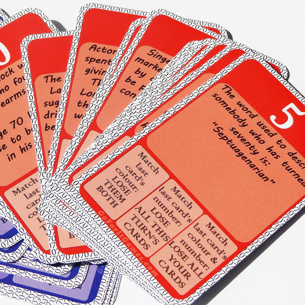 70th Birthday cards from the 70th Birthday Game