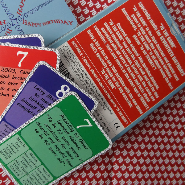 70th Birthday Game - a fabulous 70th ibrthday gift idea, complete with 70th birthday gift wrap paper