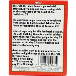 75th Birthday Game – Unique 75th Birthday Gift for men or for women - Go For It Games UK