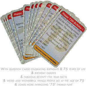 75th Birthday Game – Unique 75th Birthday Gift for men or for women - Go For It Games UK