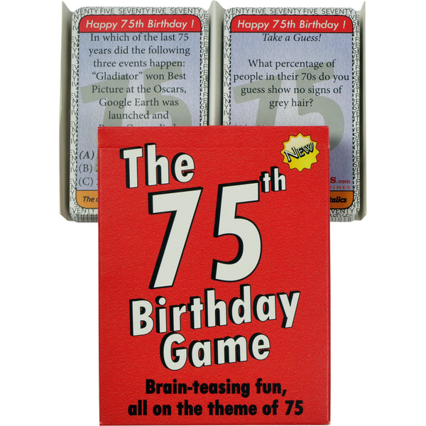 75th Birthday Game – Unique 75th Birthday Gift for men or for women - Go For It Games UK