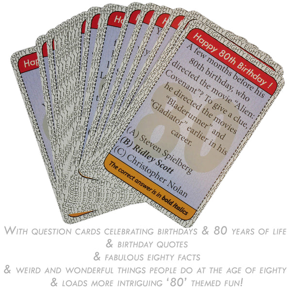 The 80th Birthday Game: 80th Birthday Present Idea for men of women - Go For It Games UK