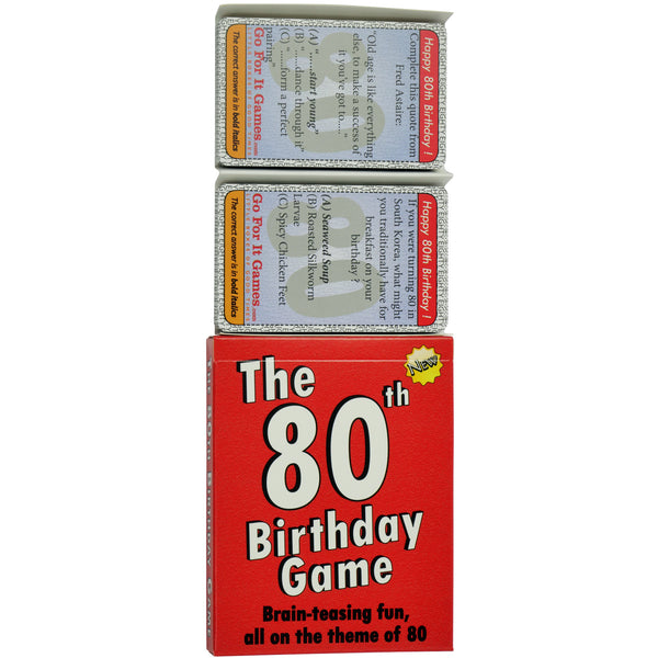 The 80th Birthday Game: 80th Birthday Present Idea for men of women - Go For It Games UK