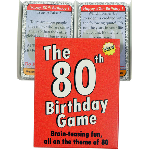 The 80th Birthday Game: 80th Birthday Present Idea for men of women - Go For It Games UK