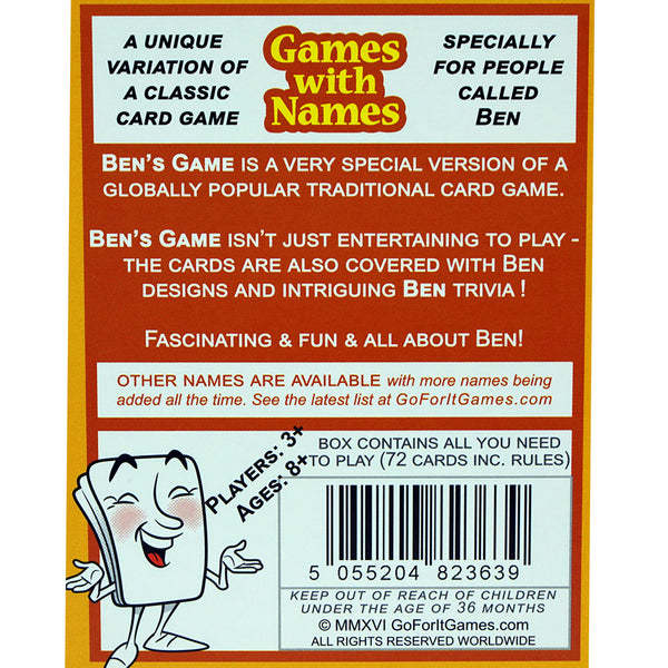 Ben's Game - Go For It Games UK