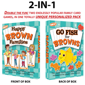 Personalized BROWN Family edition of the Happy Families Card Game - Go For It Games UK