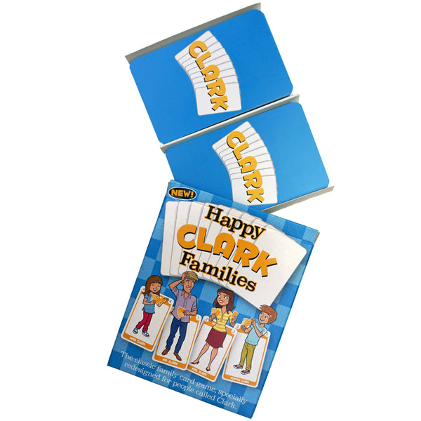 CLARK FAMILY edition of the brilliant new Happy Families Cards Game - Go For It Games UK