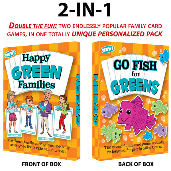 GREEN FAMILY EDITION of the Happy Families Card Game - Go For It Games UK
