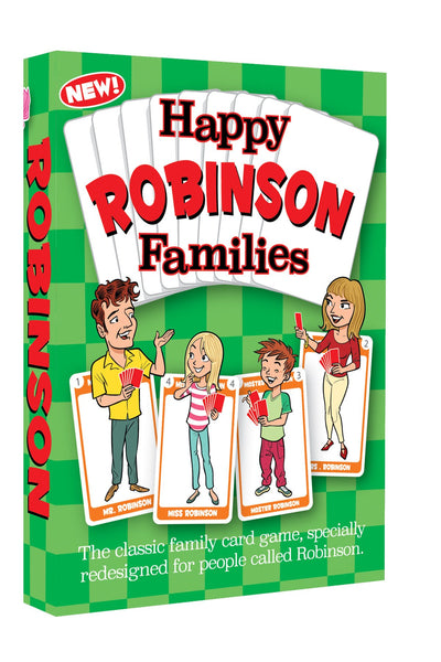 Happy Families card game for families named ROBINSON - Go For It Games UK