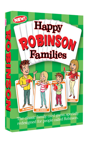 Happy Families card game for families named ROBINSON - Go For It Games UK
