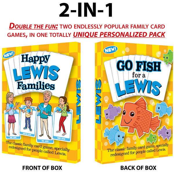 Happy Families Card Game for families with the surname Lewis - Go For It Games UK