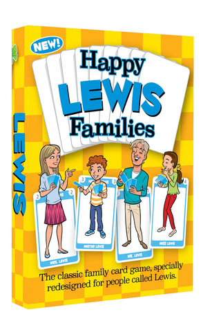 Happy Families Card Game for families with the surname Lewis - Go For It Games UK