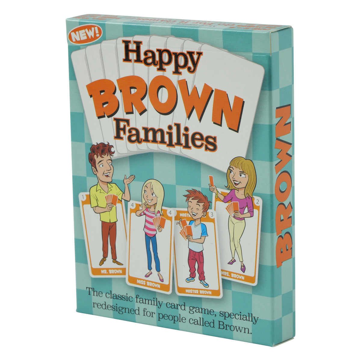Personalized BROWN Family edition of the Happy Families Card Game - Go For It Games UK