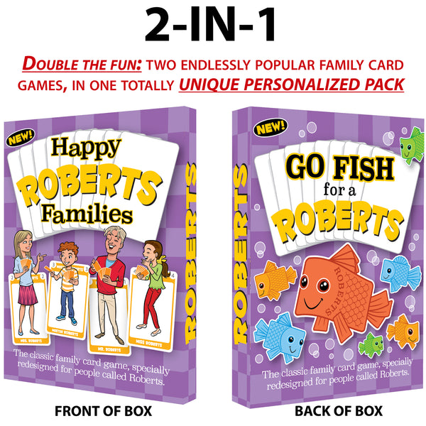 Happy Families Card Game - for people with the last name ROBERTS - Go For It Games UK