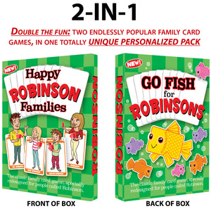 Happy Families card game for families named ROBINSON - Go For It Games UK