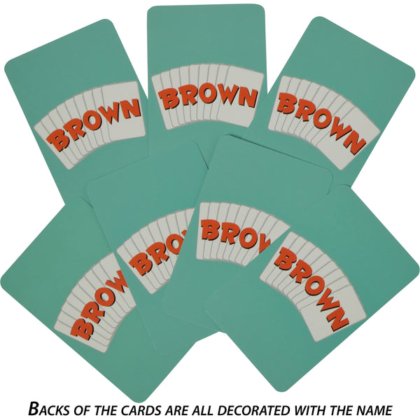 Personalized BROWN Family edition of the Happy Families Card Game - Go For It Games UK