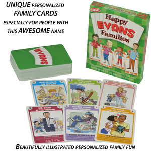 EVANS FAMILY EDITION of the Happy  Families Card Game - Go For It Games UK