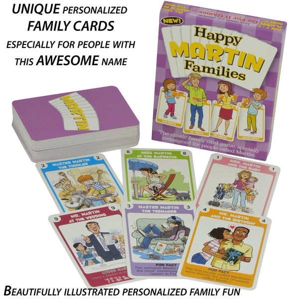 MARTIN family edition of the classic card game HAPPY FAMILIES - Go For It Games UK