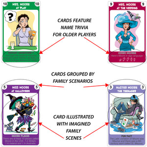 Moore Family Edition of the classic family card game Happy Families - Go For It Games UK