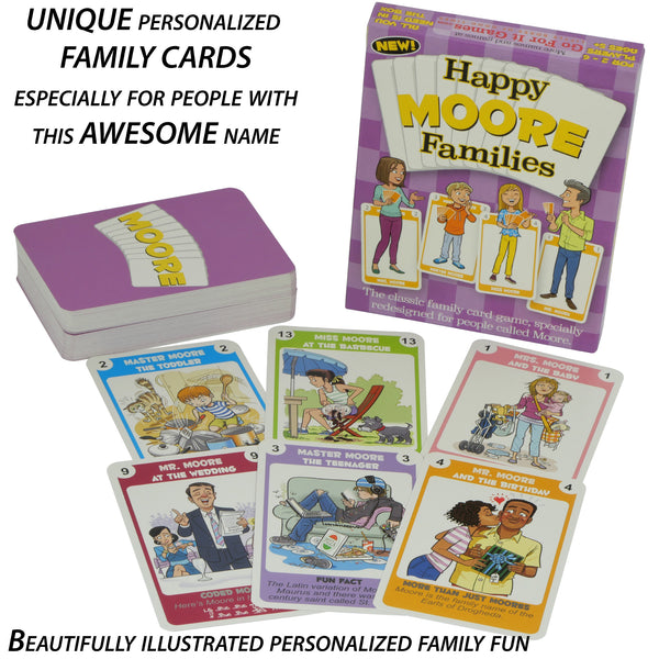 Moore Family Edition of the classic family card game Happy Families - Go For It Games UK