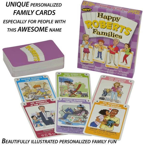 Happy Families Card Game - for people with the last name ROBERTS - Go For It Games UK