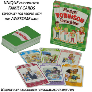 Happy Families card game for families named ROBINSON - Go For It Games UK