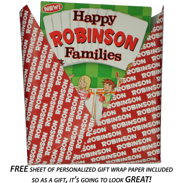 Happy Families card game for families named ROBINSON - Go For It Games UK