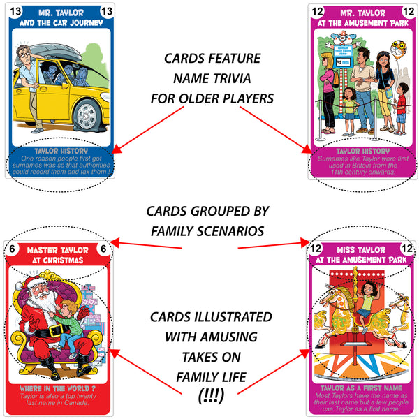 TAYLOR EDITION of the card game Happy Families - Go For It Games UK