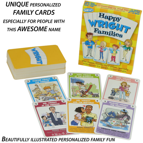 Personalized Happy Families- for the WRIGHT family - Go For It Games UK