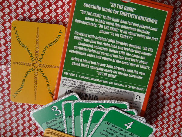 30th Birthday Game by Go For It Games UK - reverse view