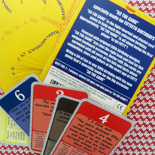 Happy 50th birthday card game