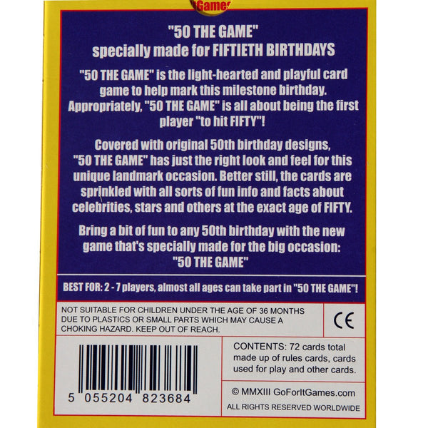 50th Birthday Game - the perfect little extra for 50th ibrthdays