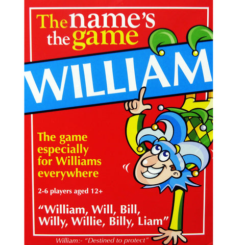 William's Game - a game for the William, Will, Bill or Billy in your life - Go For It Games UK