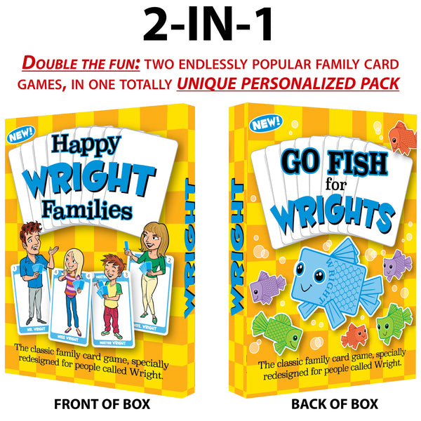 Personalized Happy Families- for the WRIGHT family - Go For It Games UK